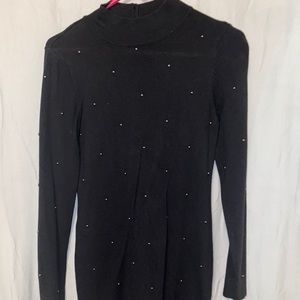 Turtle neck beaded dress